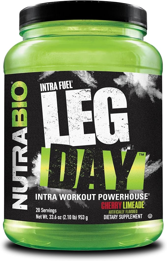 NutraBio Leg Day Intra Workout Powder – Advanced Carb Supplement with Cluster Dextrin &amp Electrolytes – Carb Powder with EAAs/BCAAs – Cyclic Dextrin for Performance – Cherry Lime 20 Servings