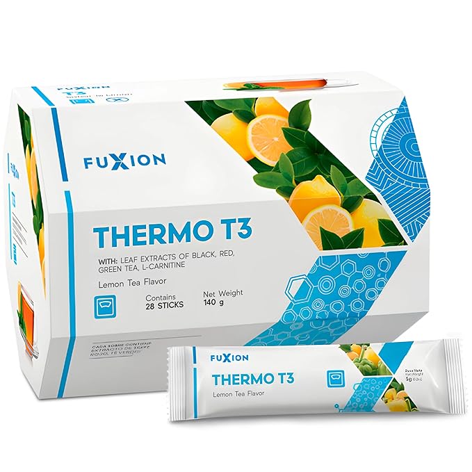 FuXion | Thermo T3 Weight Loss Tea | Blend of 3 Teas | L-Carnitine | Slim Tea for Lose Weight Fast Women and Man | Belly Fat Burner | Thermogenic Fat Burner | Helps Generate Energy | Lemon Tea Flavor