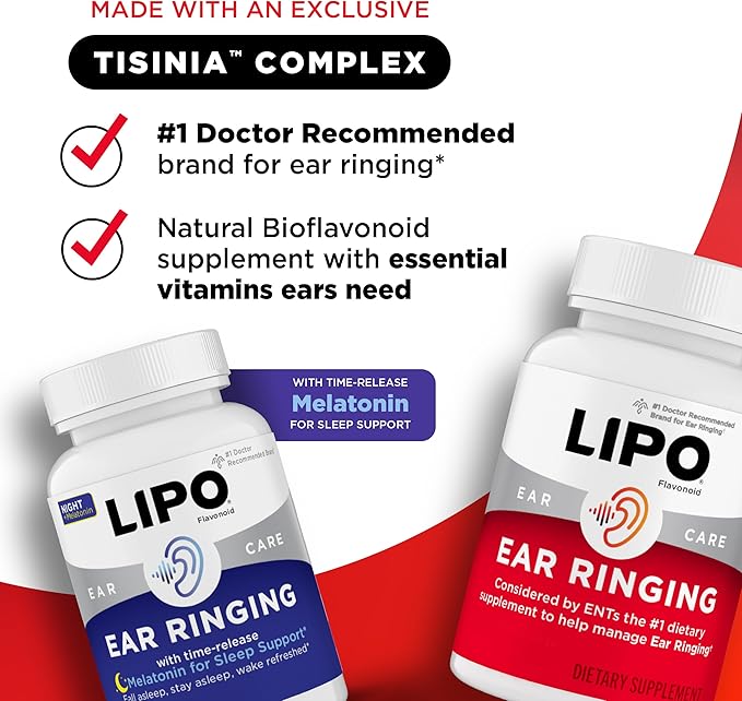 Lipo Flavonoid Day &amp Night Combo Kit Tinnitus Relief for Ringing Ears Lipo Flavonoid Plus &amp Lipo Flavonoid Night with Melatonin &amp Vitamin C 90 Caplets