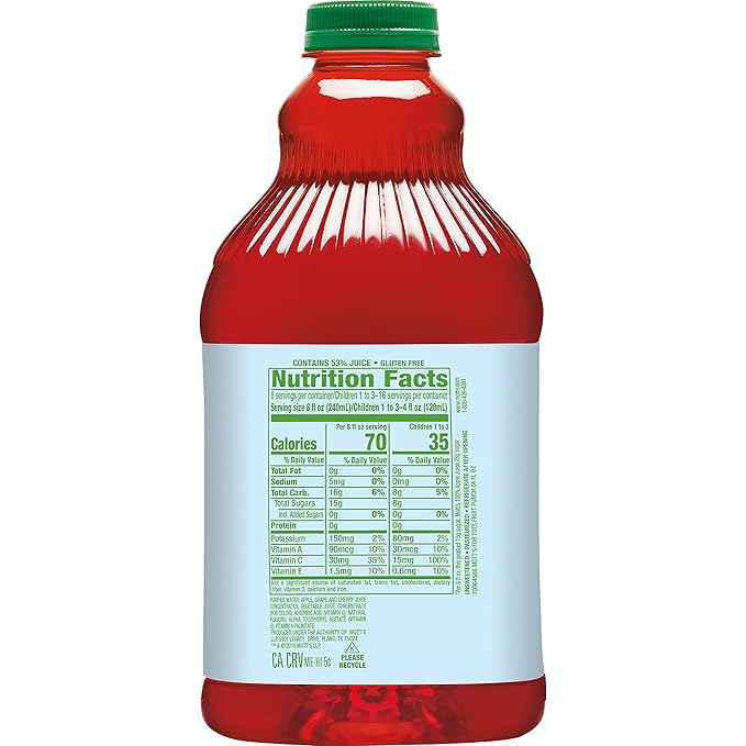 Mott's Motts for Tots Fruit Punch Immunity Support 64-Ounce Bottles (Pack of 8)