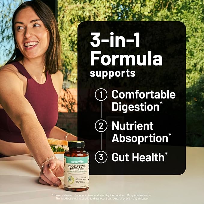 NatureWise [1] Digestive Enzymes + Probiotics &amp Prebiotics - 60 Capsules[30-Day Supply] + [1] Liver Balance - Milk Thistle Dandelion Turmeric - 60 Capsules[30-Day Supply]