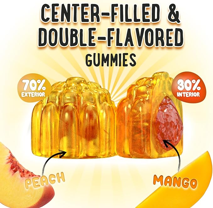 OH MY CHEWY Center-Filled Vitamin D3 K2 &amp Calcium Gummies - Supplement for Healthy Teeth Bone &amp Energy - 5000 IU D3 120 mcg K2(MK-7) 120 mg CA - Vegan &amp Non-GMO - 120 Count