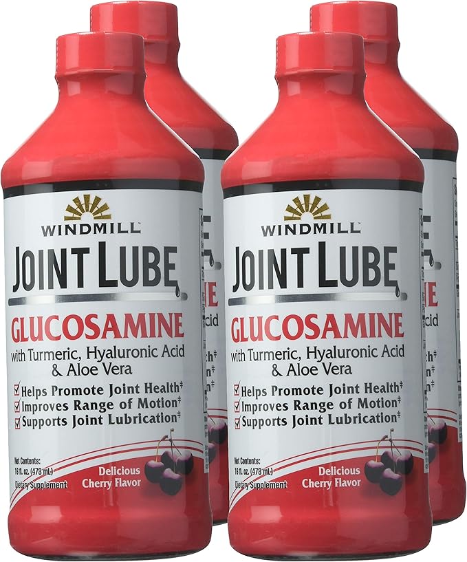 Glucoflex Joint Lube Glucosamine Liquid Cherry Flavor 16 oz (Pack of 4)