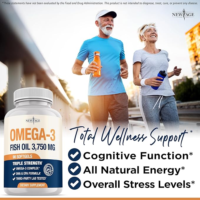 Triple Strength Omega 3 Fish Oil 3750 mg - EPA &amp DHA - Over 3000mg Omega-3 Fatty Acids - 1350mg EPA + 900mg DHA - Best Essential Fatty Acids Burpless Fish Oil - 90 Count
