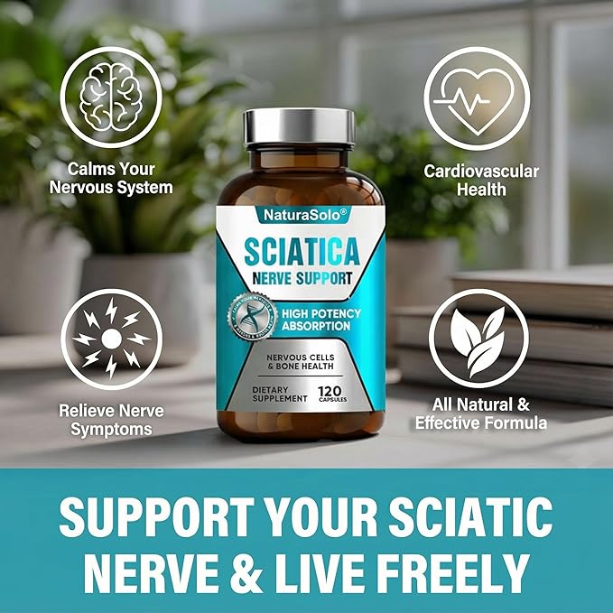 Sciatic Nerve &amp Discomfort Supplement - Nerve Savior for Neuropathy 120 Capsules Featuring Alpha Lipoic Acid 300mg &amp Vitamin B Complex for Targeted Comfort