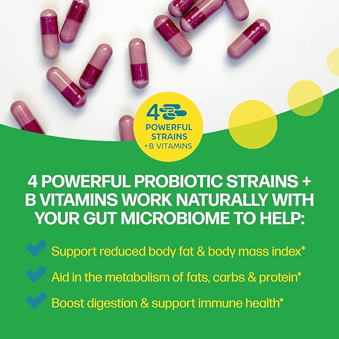 Culturelle Metabolism + Weight Management with SlimBiotics® Probiotic Capsules – 30 Count – Helps Safely Manage Weight - Promotes Healthy Metabolism and Physical &amp Mental Energy