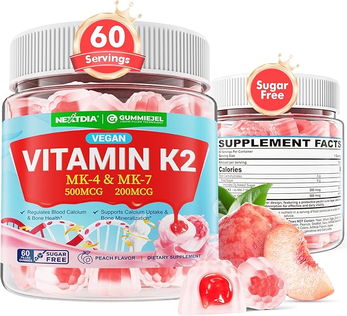Nextdia Bundle: Coq10 100mg 200mg Gummies &amp Vitamin K2 Gummies