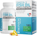 Bronson Omega 3 Fish Oil Triple Strength 2720 mg High EPA 1250 mg DHA 488 mg Non-GMO Heavy Metal Tested 180 Softgels