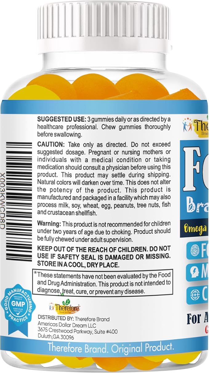 Focus First Focus First Kids Omega 3 DHA Gummies for Brain Support – Focus Supplement for Kids &amp Teens Kids Vitamin Gummies for Daily Nutrition Vegan Non-GMO Fruity Flavor 60 Gummies
