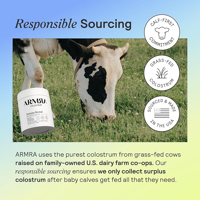 ARMRA Colostrum Powder | Vine Watermelon | Gut Health &amp Bloating | Skin &amp Hair | Immunity | Keto Gluten &amp Fat-Free | 30 Servings