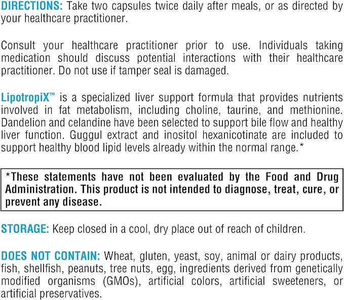 XYMOGEN LipotropiX - Choline Taurine &amp Methionine Formula - Liver &amp Lipid Metabolism Support - Vegan Gluten-Free &amp Non-GMO - 120 Capsules