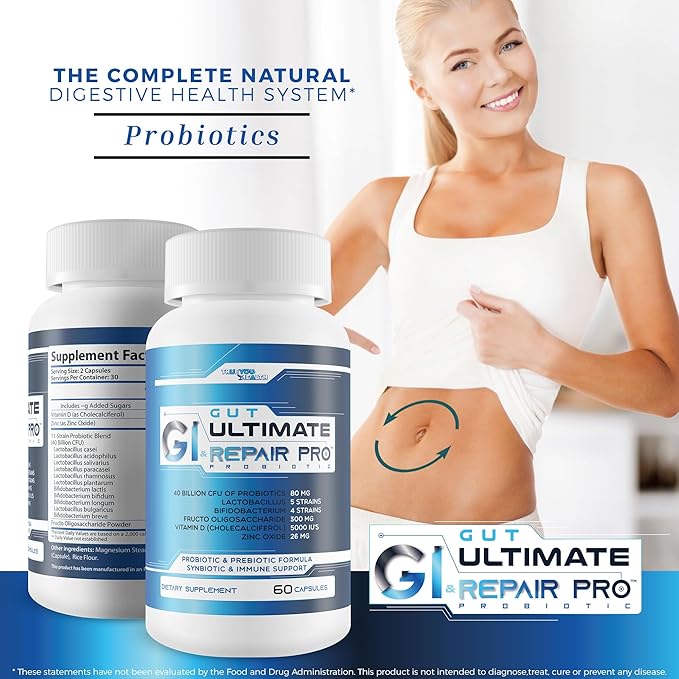 Gut &amp GI Ultimate Repair Pro Probiotic - Our Best Gut Probiotics for Full Probiotic GI Gut &amp Vag Support - Probiotic Vag Health - Women’s Probiotics for Gut Health and Vag Health - Vag Probi