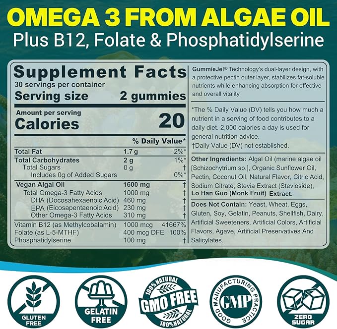 2 Pack Vegan Omega-3 Gummies + 2 Pack Potassium Citrate 1000mg Gummies
