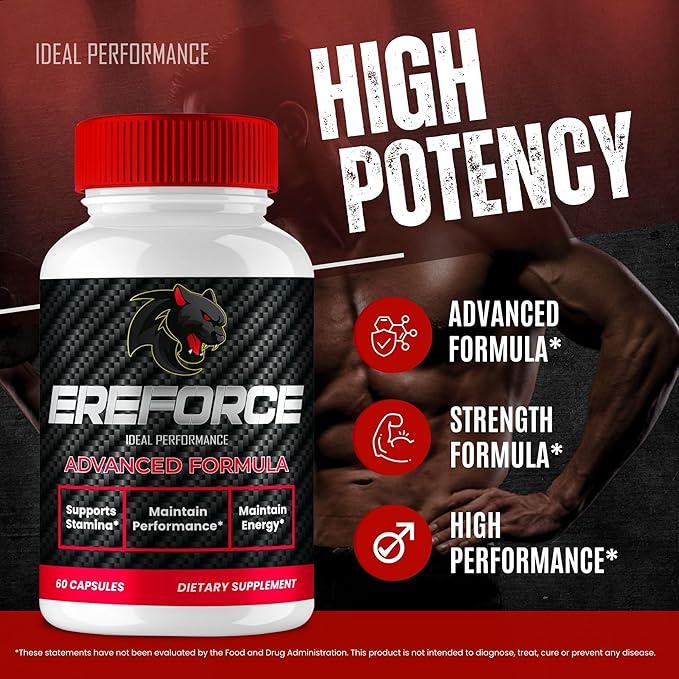 Ereforce Capsules Official Ereforce Supplement Pills for Men - Maximum Strength Performance All Natural Support for Overall Health and Wellness Advanced Ere Force Pills Reviews (2 Pack)
