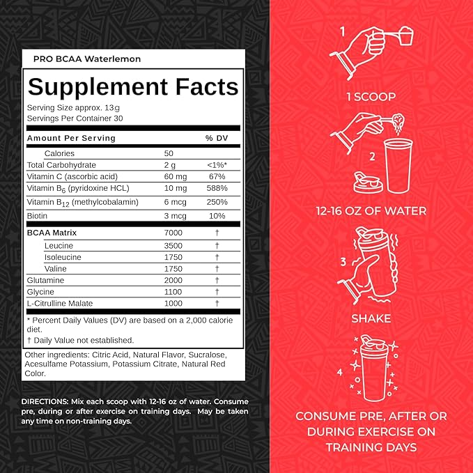 Max Muscle Pro BCAA Aminos for The Relentless 7G BCAA Post Workout Muscle Recovery (Watermelon)