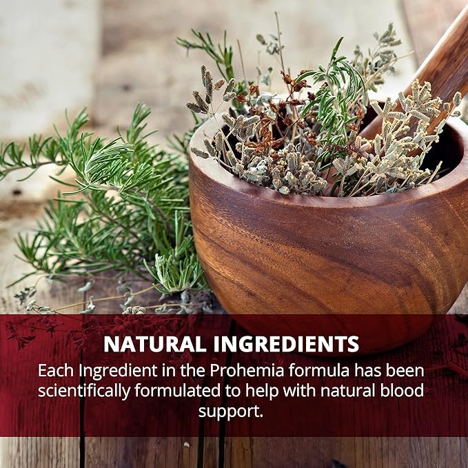 Natural Blood Builder Iron Supplement and Support for Healthy RBC &amp Oxygen Levels and Red Blood Cells Production for Women and Men - 60 Pills