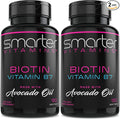(2 Pack) Smarter Biotin 5000mcg in Avocado Oil Vitamin B7 Non-GMO 90 Mini Liquid Softgels No Soy
