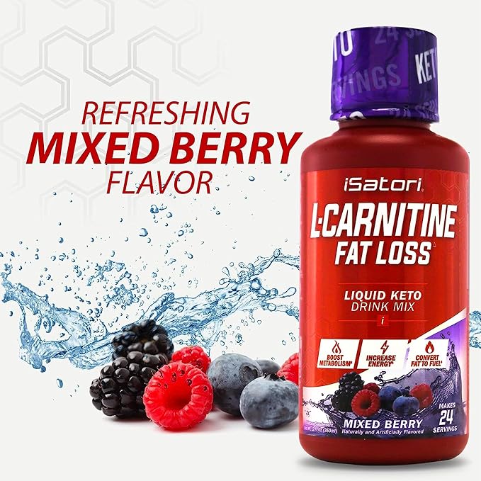 iSatori L-Carnitine 1500 Liquid L-Carnitine with Acetyl L-Carnitine Mixed Berry Flavor (24 Servings) &amp Malibu Beach Flavor (24 Servings)