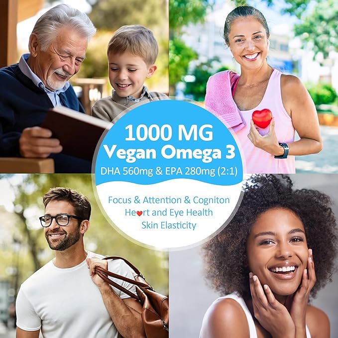 Vegan Omega 3 Gummies 1 Pack + Phosphatidylserine Gummies Sugar Free 2 Pack