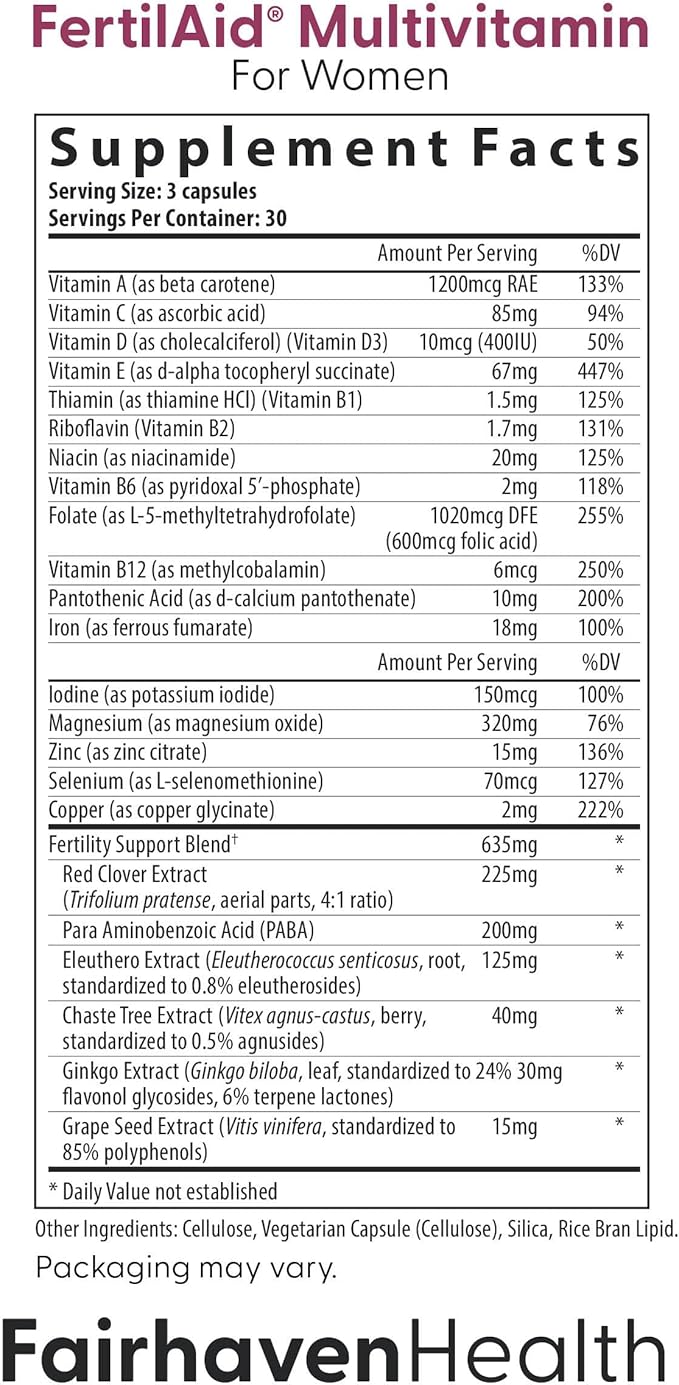 FertilAid for Women &amp Ovaboost Combo Female Fertility Supplement &amp Natural Fertility Vitamin with Myo-Inositol Vitex &amp Vitamins to Support Ovulation Cycle Regularity &amp Egg Quality