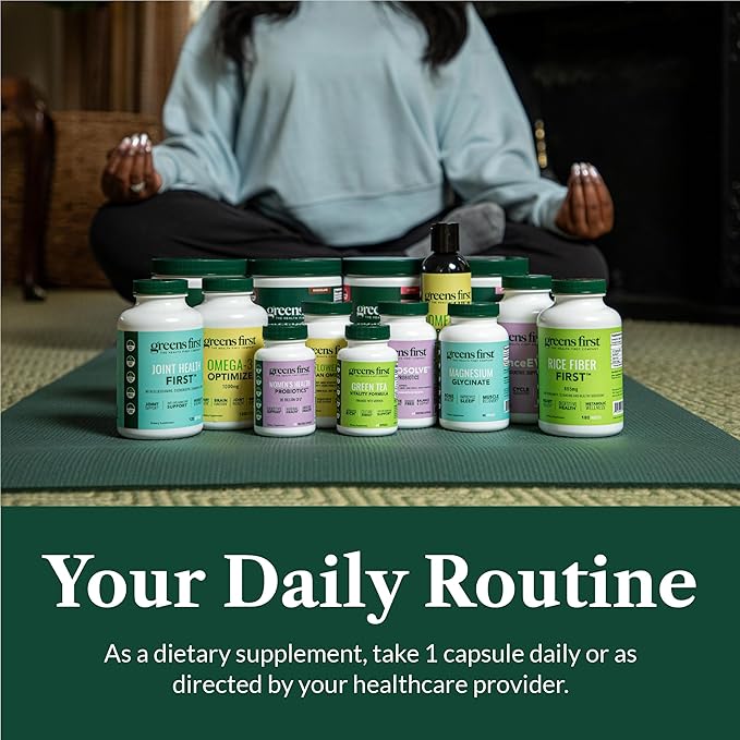 Greens First Probiotics - 20 Billion CFU of Beneficial Bacteria - FOS Soluble Fiber - Supports Gut Digestive Health and Skin Appearance - 30 Servings/Capsules