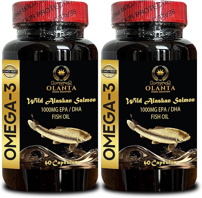 Omega 3 Fish Oil - Immune &amp Helath Support EPA &amp DHA Immune Support Fatty Acids Fish Oil Supplement 2 Bottles 120 Capsules