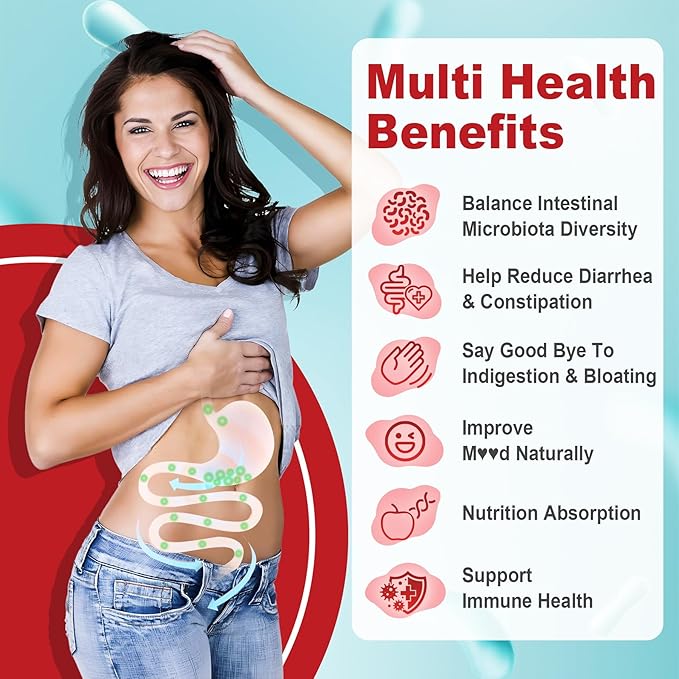 NEVISS Probiotic + Prebiotic Gummies for Adults &amp Kids 4+ Sugar Free Chewable 50 Billion CFUs w/Fiber Vitamin B1 B2 D3 &amp Zinc for Digestive &amp Gut Health Boost Microflora Diversity 60