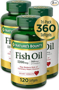 Nature’s Bounty Fish Oil 1200mg 360mg of Omega-3 120 (3 Pack  360 Total) Softgels 120 Softgels