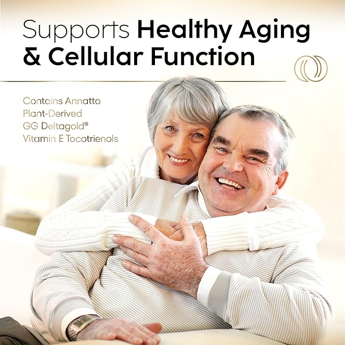 Sunergetic Premium Geranylgeraniol Supplement - GG-Gold 150mg with DeltaGold Vitamin E Tocotrienols- Annatto Derived GG for Statin Users Heart Health &amp CoQ10 Production - 60 Capsules