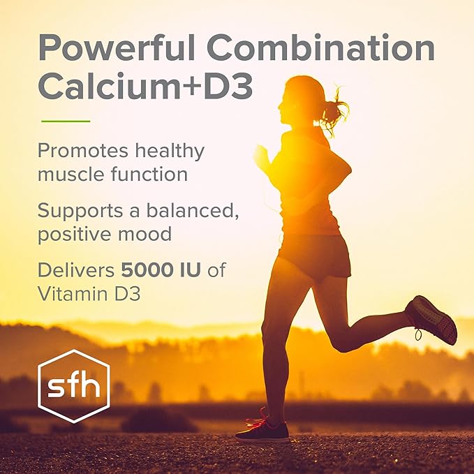 SFH Vitamin K2 D3 with Calcium | K2 MK7 + Vitamin D3 Supplement for Bone &amp Heart Support | with BioPerine for Absorption | Non-GMO | 60 Capsules