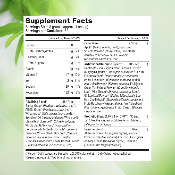 Nested Naturals Super Greens &amp Choline Bundle | Superfood Powder with Probiotics &amp Fiber &amp Choline Bitartrate for Cognitive Function &amp Clean Energy
