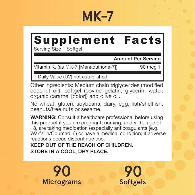 Jarrow Formulas MK-7 90 mcg - Bioactive Form of Vitamin K2-90 Servings (Softgels) - for Bone &amp Cardiovascular Health - Vitamin K2 MK-7 Dietary Supplement - Gluten-Free