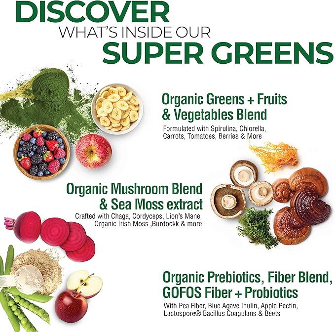 COUNTRY FARMS Super Greens Natural &amp Fiber Gummies with Bonus Sea Moss Tincture Natural Energy Support Digestive Health Supports Regularity Bundle Pack