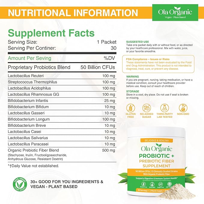 Max Strength Probiotic Powder – 60 Billion CFU with Prebiotics &amp 10 Strains – Supports Digestive &amp Gut Health – Non-GMO Formula (300g Jar)