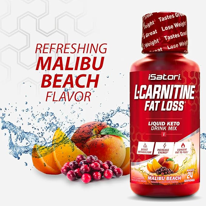 iSatori L-Carnitine 1500 Liquid L-Carnitine with Acetyl L-Carnitine Mixed Berry Flavor (24 Servings) &amp Malibu Beach Flavor (24 Servings)