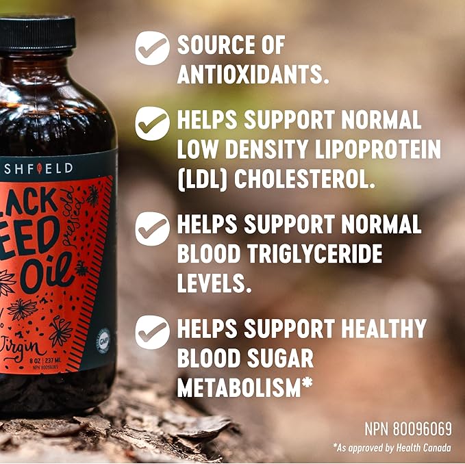 Freshfield Black Seed Oil Tested Cold Pressed Nigella Sativa High Thymoquinone (min 1.6%) and p-Cymene Ultra Strength Vegan 100% Pure and Natural Black Cumin Seed Oil Supplement 8oz Liquid