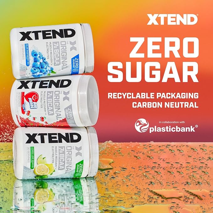 Xtend Original BCAA Powder 7g BCAAs and 2.5g L-Glutamine for Muscle Recovery Hydration and Lean Muscle Sugar Free Intra and Post Workout Drink with Electrolytes Lemon Lime Squeeze 30 Servings