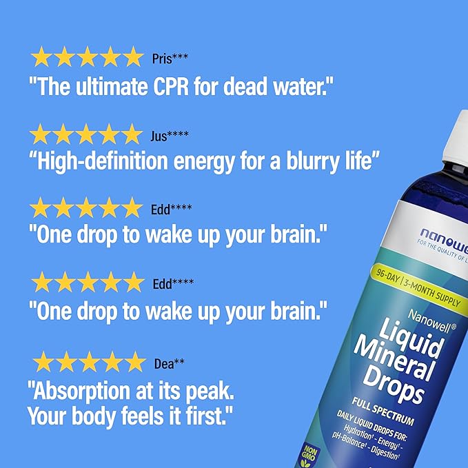Liquid Mineral Drops – Ionic Mineral Supplement | Full Spectrum Minerals | Magnesium Chloride Potassium | Low Sodium | Supports Daily Hydration &amp Electrolyte Balance | 96-Day Supply