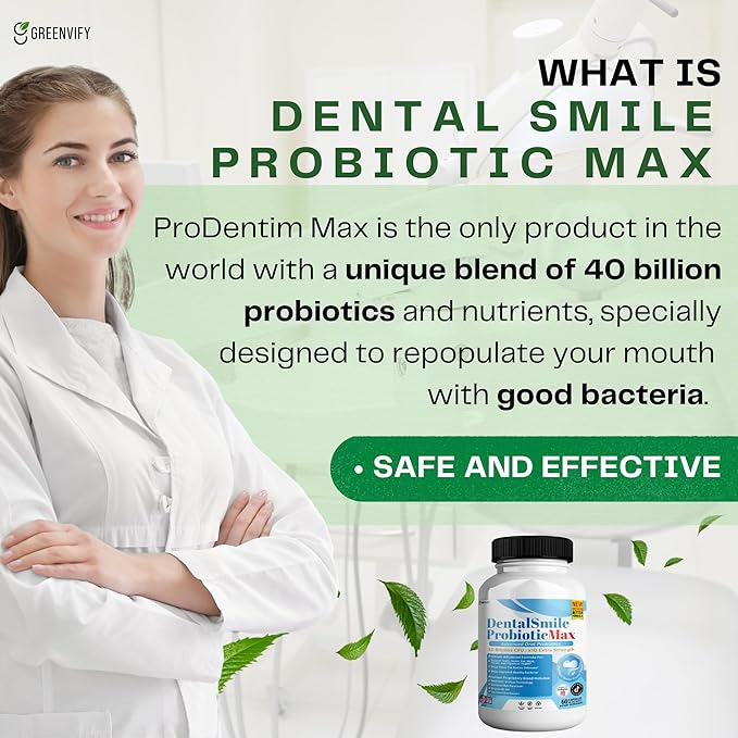 DentalSmile ProbioticMax Advanced Oral Probiotic Supplement 40 Billion CFU 60 Capsules Gluten Free (3)
