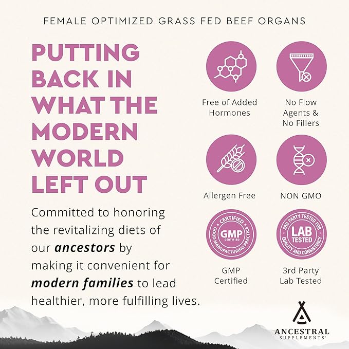 Ancestral Supplements FEM &amp Mofo Bundle – His &amp Hers Grass Fed Organ Supplements – Supports Hormone Balance Energy Vitality &amp Wellness – Pasture Raised Beef Organ Multivitamin for Men &a