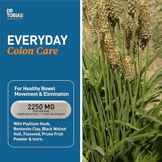 Dr. Tobias Omega 3 Fish Oil &amp Psyllium Daily Supplements for Heart Brain &amp Immune Support Healthy Bowel Movement Supports with Psyllium Husk Capsules