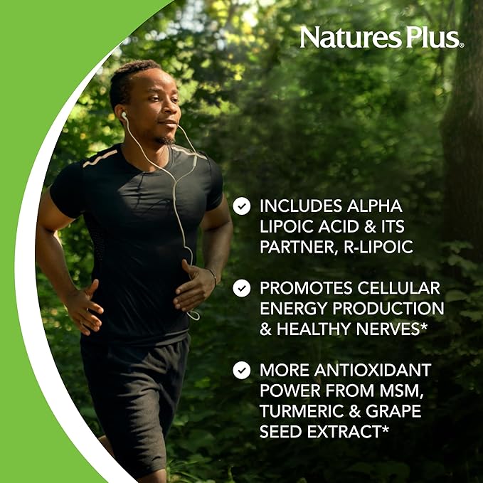 NaturesPlus Ultra Lipoic - 60 Bi-Layered Mini-Tabs - Supports Free Radical Defenses with Probiotics Nutrients &amp Whole Food Concentrates - Gluten Free - 30 Servings