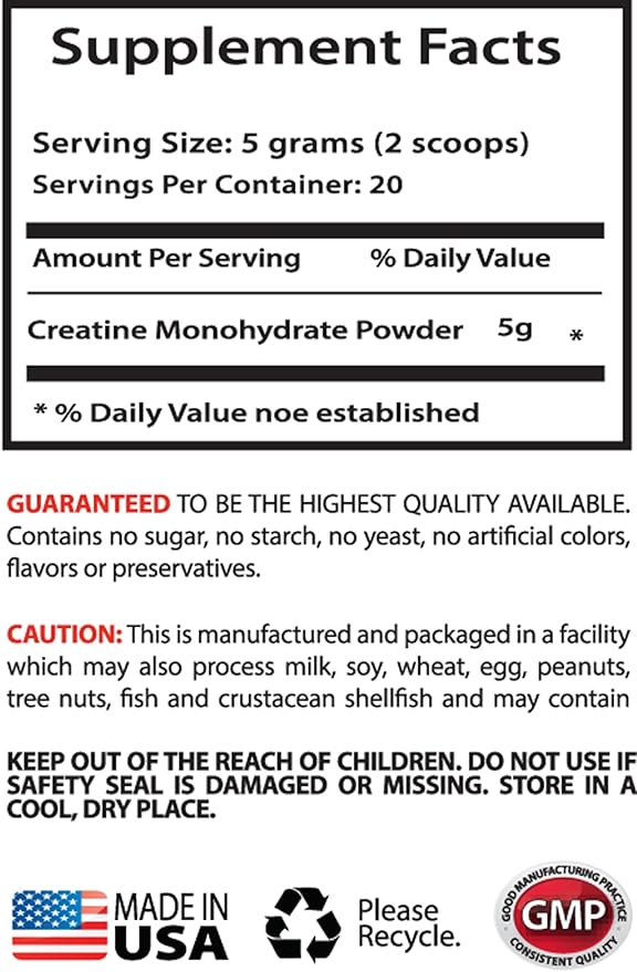 Organic Creatine Monohydrate - Creatine Powder 100mg - Performance and Stamina Booster Premium Creatine Powder creatine pre workout for men creatine monohydrate for women (2 Bot 100 grams each)