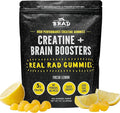 B.rad Real Rad Creatine Gummies | 5g Creatine Monohydrate Per Serving | with Alpha GPC L-Theanine L-Tyrosine L-Citrulline &amp Panax Ginseng | Natural Lemon Flavor | 100 XL Gummies