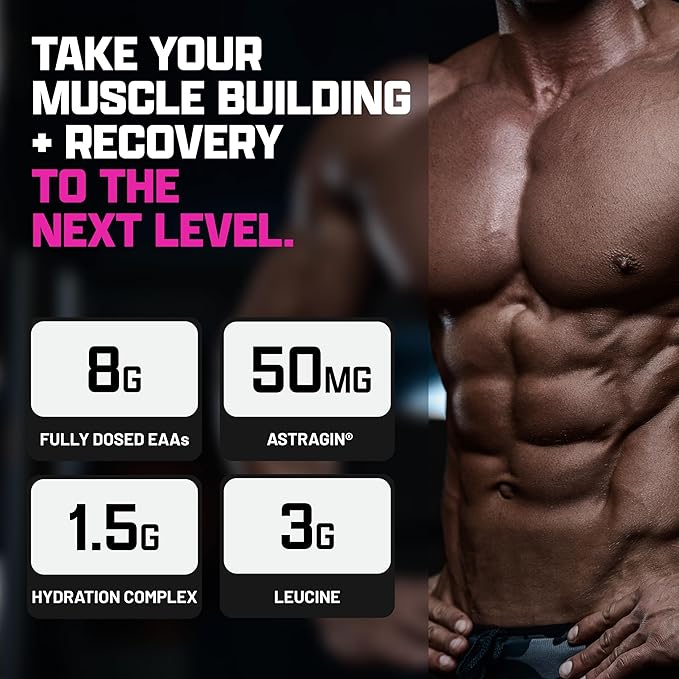 Nutrex Research EAA Hydration | EAAs + BCAA Powder | Muscle Recovery Strength Muscle Building Endurance | 8G Essential Amino Acids + Electrolytes | Strawberry Watermelon 30 Serving