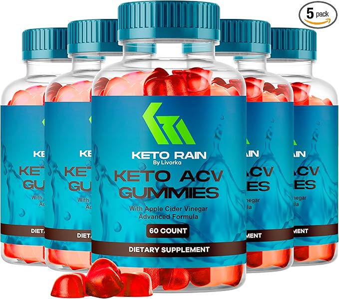 (5 Pack) Keto Rain Gummies - Keto Rain Advanced ACV Gummys Keto Rain ACV Gummy 1050MG - All Natural Keto Rain Apple Cider Vinegar KetoRain ACV Gummys 300 Gummies for 5 Months