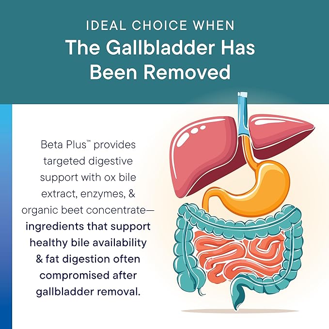 Biotics Research Beta-Plus™ Nutritional Ox Bile Salts Digestive Enzymes Supplement for Bile Production for No Gallbladder-Supports Overall Liver Function Aids Fat Digestion Supplies Betaine 90 Tabs