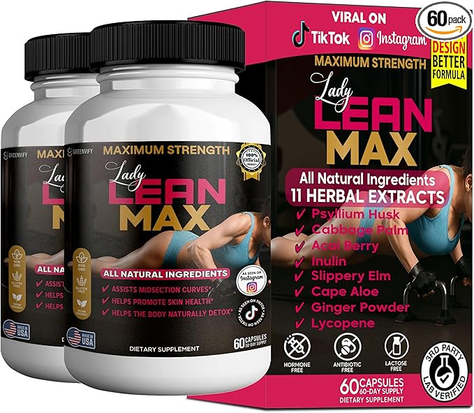 Lady Lean Max Dietary Supplement 60 Capsules 30-Day Supply All Natural Ingredients (2)