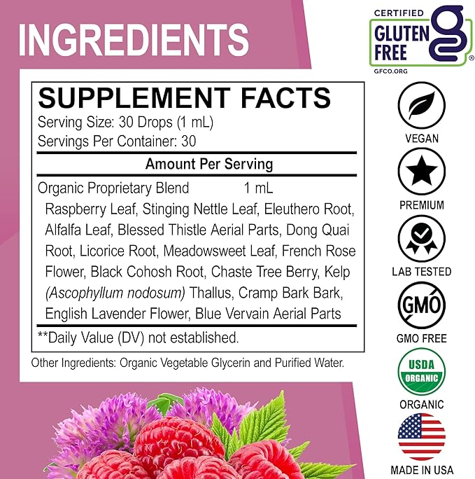 Thyroid Support &amp Female Balance for Women - Metabolism &amp Mood Thyroid Supplement Complex &amp Women's Wellness Organic Balance Supplements Liquid Drops &amp Period Support