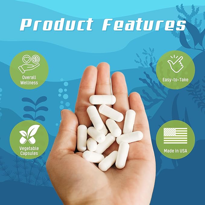 Daily Health - Pure Okinawa Coral Calcium - Marine-Grade Supplement with 72 Trace Minerals - 1475mg 270 Vegetable Capsules (3 Month Supply)